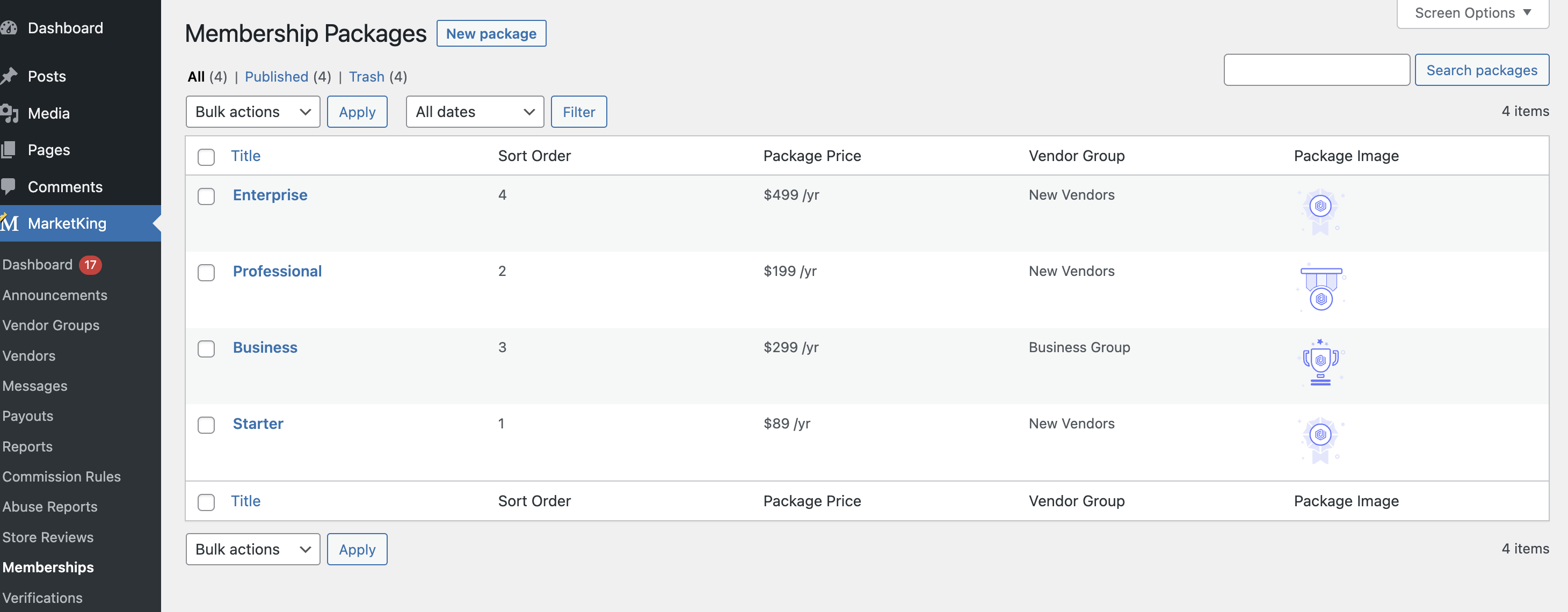 Vendor Membership Packages MarketKing
